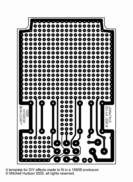 | 1590 B Perfboard TemplateSuper-Freq 3pdt wiring pedal 